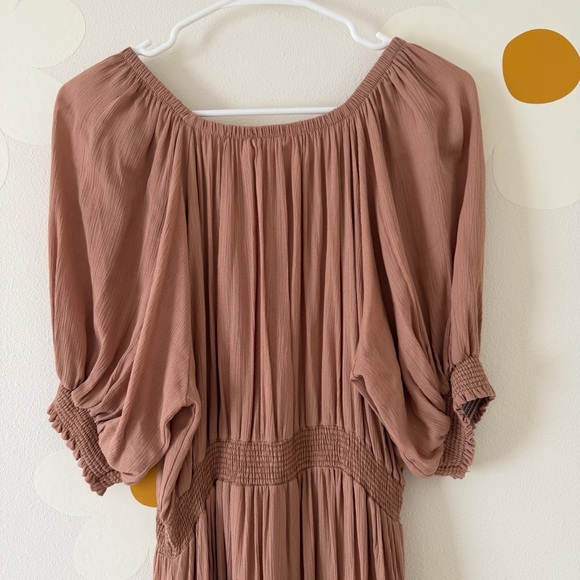 Bohme Nicolette Terracotta Maxi Dress with Puff Sleeves - Picture 7 of 11
